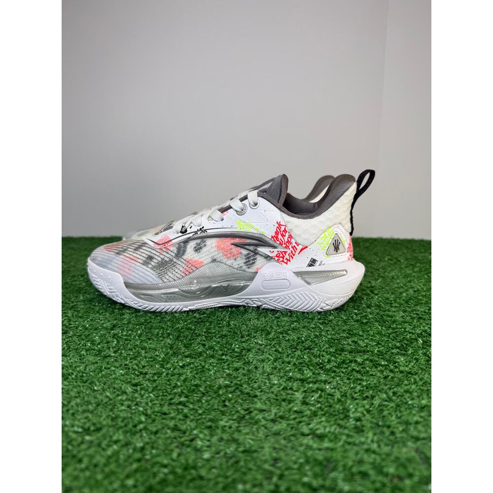 Kids Anta Kai 1 Speed Bag Work White Gray Black SZ 4Y